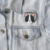 Niedlicher französischer Bulldog mit Personalisier Button (Beispiel)