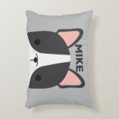 Niedlicher französischer Bulldog mit Personalisier Dekokissen (Vorderseite(Vertikal))