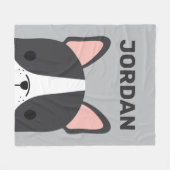 Niedlicher französischer Bulldog mit Personalisier Fleecedecke (Vorderseite (Horizontal))