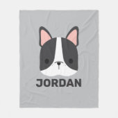Niedlicher französischer Bulldog mit Personalisier Fleecedecke (Vorderseite)
