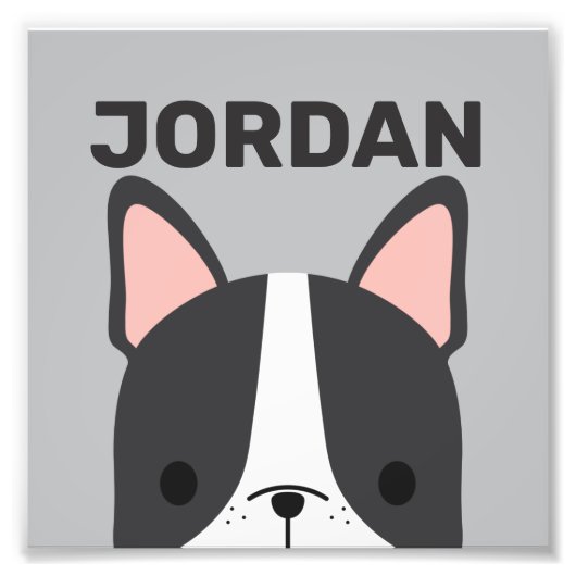 Niedlicher französischer Bulldog mit Personalisier Fotodruck (Vorne)