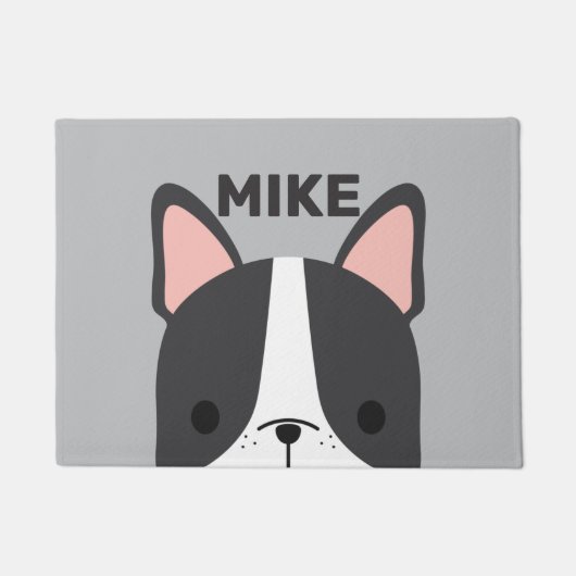 Niedlicher französischer Bulldog mit Personalisier Fußmatte (Vorderseite)