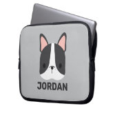 Niedlicher französischer Bulldog mit Personalisier Laptopschutzhülle (Vorderseite Links)