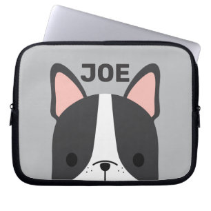 Niedlicher französischer Bulldog mit Personalisier Laptopschutzhülle