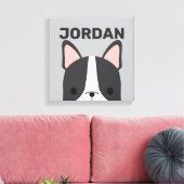 Niedlicher französischer Bulldog mit Personalisier Leinwanddruck (Insitu (Wohnzimmer))