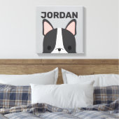 Niedlicher französischer Bulldog mit Personalisier Leinwanddruck (Insitu (Schlafzimmer))