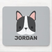 Niedlicher französischer Bulldog mit Personalisier Mousepad (Vorne)