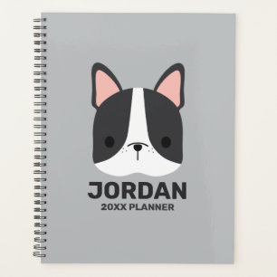 Niedlicher französischer Bulldog mit Personalisier Planer