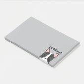 Niedlicher französischer Bulldog mit Personalisier Post-it Klebezettel (angewinkelt)