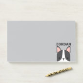 Niedlicher französischer Bulldog mit Personalisier Post-it Klebezettel (Auf Schreibtisch)