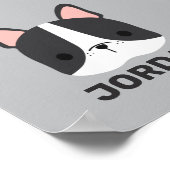 Niedlicher französischer Bulldog mit Personalisier Poster (Ecke)