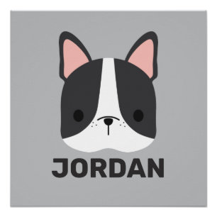 Niedlicher französischer Bulldog mit Personalisier Poster