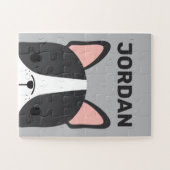 Niedlicher französischer Bulldog mit Personalisier Puzzle (Horizontal)