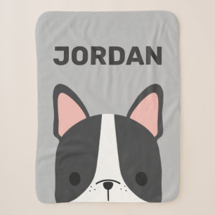Niedlicher französischer Bulldog mit Personalisier Sherpadecke