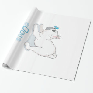 Niedlicher französischer Bulldog mit Schmetterling Geschenkpapier