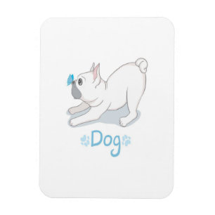 Niedlicher französischer Bulldog mit Schmetterling Magnet