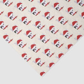 Niedlicher französischer Bulldog mit Weihnachtsman Seidenpapier (Ausschnitt)