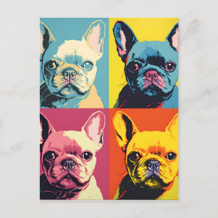 Niedlicher französischer Bulldog Moderner Pop Art Postkarte