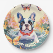 Niedlicher französischer Bulldog Pappteller (Vorderseite)
