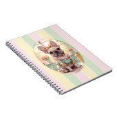 Niedlicher französischer Bulldog Pastell Lines Cot Notizblock (Rechte Seite)