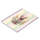 Niedlicher französischer Bulldog Pastell Lines Cot Notizblock (Linke Seite)