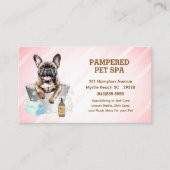 Niedlicher französischer Bulldog Pet Groomer Welln Visitenkarte (Vorderseite)