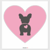 Niedlicher französischer Bulldog Pink Heart Schwan Aufkleber (Blatt)