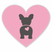 Niedlicher französischer Bulldog Pink Heart Schwan Aufkleber (Vorderseite)