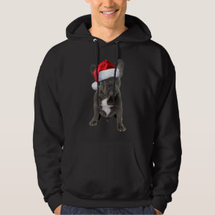 Niedlicher französischer Bulldog Puppy Weihnachtsm Hoodie