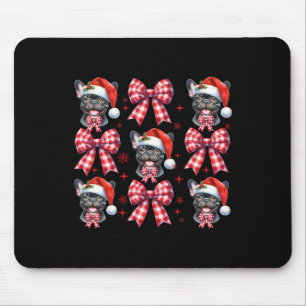 Niedlicher französischer Bulldog Red Kariert Coque Mousepad