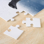 Niedlicher französischer Bulldog Snow Stars Puzzle (Seite)