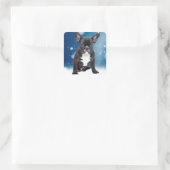 Niedlicher französischer Bulldog Snow Stars Quadratischer Aufkleber (Tasche)