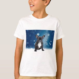 Niedlicher französischer Bulldog Snow Stars T-Shirt
