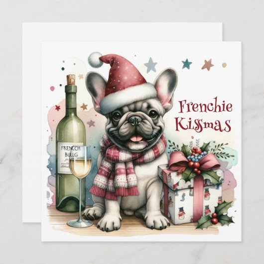 Niedlicher französischer Bulldog Weihnachten Frenc (Vorne/Hinten)