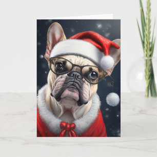 Niedlicher französischer Bulldog Weihnachtsgeschen Karte