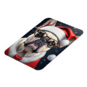 Niedlicher französischer Bulldog Weihnachtsgeschen Magnet (Linke Seite)