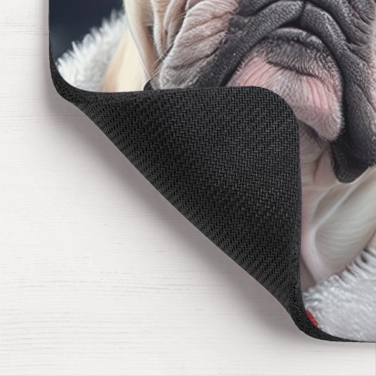 Niedlicher französischer Bulldog Weihnachtsgeschen Mousepad (Ecke)