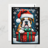 Niedlicher französischer Bulldog Weihnachtsgeschen Postkarte (Vorne/Hinten)