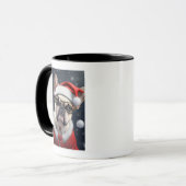 Niedlicher französischer Bulldog Weihnachtsgeschen Tasse (Vorderseite Links)
