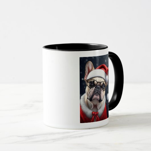Niedlicher französischer Bulldog Weihnachtsgeschen Tasse (VorderseiteRechts)