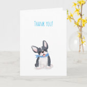 Niedlicher französischer Bulldog Welpe danke Karte (Gelbe Blume)