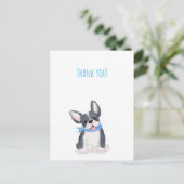 Niedlicher französischer Bulldog Welpe vielen Dank Postkarte (Stehend Vorderseite)