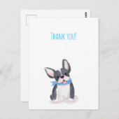 Niedlicher französischer Bulldog Welpe vielen Dank Postkarte (Vorne/Hinten)