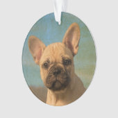 Niedlicher französischer Bulldog Welpe, Vintag, ru Ornament (Vorderseite)
