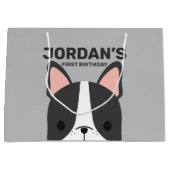 Niedlicher französischer Bulldog zum Geburtstag Große Geschenktüte (Vorderseite)