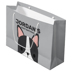 Niedlicher französischer Bulldog zum Geburtstag Große Geschenktüte