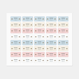 Niedlicher französischer Bulldog zurück in die Sch Etiketten