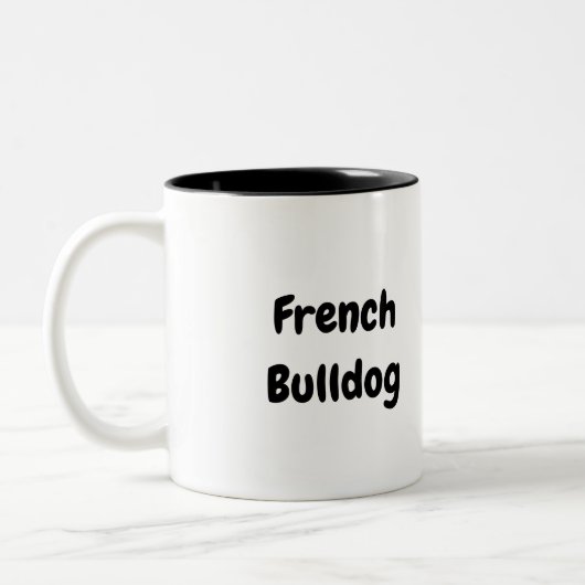 Niedlicher französischer Bulldog Zweifarbige Tasse (Links)
