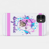 Niedlicher französischer Bulldogge Gesicht Pink Bl Case-Mate iPhone Hülle (Rückseite (Horizontal))