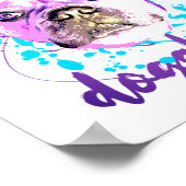 Niedlicher französischer Bulldogge Gesicht Pink Bl Poster (Ecke)